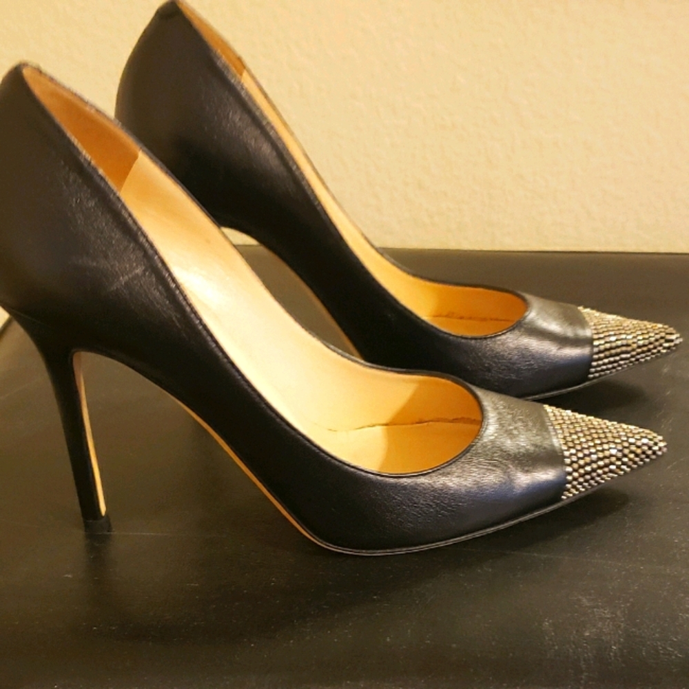 Jimmy Choo "Amika" Black Stiletto with studs